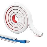 EIN-Selbstklebende Kabelabdeckung 2 Meter,Kabelkanal Weiß,Weiche PC-Kabelabdeckung, Flexibler Selbstklebender Kabelkanal,Kabelmanagement für Heimbüro und Fernsehgeräte,10mm (B) x 10mm (H),Weiß