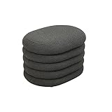 SVITA Blossom S Hocker mit Stauraum Sitzbank Sitztruhe Sitzhocker Aufbewahrungsbox Polsterbank bis 200 kg belastbar Ottomane Boucle-Bezug Dunkelgrau