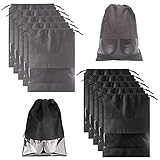 10 Stück Reise Schuhbeutel Große 36X27cm Wasserabweisend Schuhtasche Schuhbeutel Mit Kordelzug Große Schuhbeutel Mit Zugband Und Transparentes Fenster, Für Den Täglichen Und Reisegebrauch