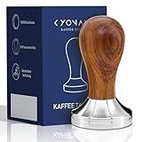 KYONANO Tamper 51mm, Kaffee Tamper aus Edelstahl 304 mit Gelbem Birnbaumholz​​, Espresso Tamper für Siebträger, Barista Tamper Kompatibel mit Espressomaschinen Delonghi