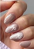 JMEOWIO Nagelfolie UV Härtend Katzenaugen Mit Schleife UV Gel Nail Strips Nagelsticker Nagelaufkleber Nail Art Dekoration Nageldesign Zubehör