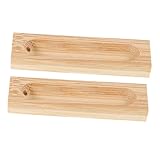 SOLUSTRE 2 Stück Räucherkästchen aus Bambusholz Desktop-Ornament Weihrauchbrenner Tablett Weihrauchbrenner Home Accessoires Weihrauchausschaltungsregal Rack Räuchergefäß hölzern Beige