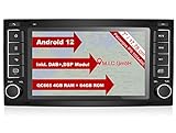 M.I.C. AVT7 Android 12 Autoradio mit navi Qualcomm Snapdragon 665 4G+64G Ersatz für VW T5 multivan Touareg mit RNS 510: SIM DAB Plus Bluetooth 5.0 WiFi 2din 7' IPS Panzerglas Bildschirm USB