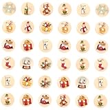 SOIMISS 200 Stück Weihnachtsknöpfe Holz 15mm Bastelknöpfe Nähzubehör für Scrapbooking Handwerk Dekoration