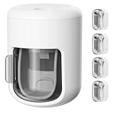 FOTINOR Zahnbürstenhalter, 4 Stück mit 1 Zahnpasta-Spender, Wandmontage, Selbstklebender Organizer für elektrische Zahnbürsten, mit Abdeckung, staubdicht, wasserdicht, für Badezimmer, Kinder