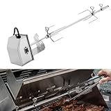 Grillspieß mit Motor 2-2.5 U/m 220V-240V, Edelstahl Grillspieße Set,Drehspieß Gasgrill, Drehspieß für Gasgrill, Drehspieß, Rotisserie, Drehspiess