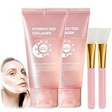 Collagen Night Wrapping Mask, Collagen Maske Gesicht Overnight, Kollagen Maske Overnight, Bio Collagen Face Mask, Collagen Overnight Peel Off Facial Mask, Hydrolyzed Collagen for Glowing Skin (2PC)
