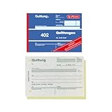 Herlitz 7876147 Quittungsblock A6 402 2x40 Blatt, 4er Packung, selbstdurchschreibend (einzeln)