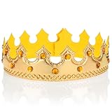 Apausvcm Königskronenhut,Goldene Krone König,Königin Krone,Königskrone für Erwachsene,König Kopfbedeckung,Königskrone Geburtstag,Kron Königin Prinz Kostüm Zubehör für Geburtstag Königliches Kostüm