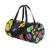 WowPrint Sporttasche mit buntem Tierpfotenabdruck, wasserdicht, Handtasche, Yogatasche, Schultertasche, Wochenendtasche, Reisetasche, Reisetasche, für Erwachsene, Herren, Damen, Unisex, mehrfarbig