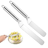BOHUIZ 2 Stück Winkelpalette Torte, Edelstahl Tortenspachtel Tortenmesser Tortenschneider Torten Zubehör zum Backen,Verteilen Und Dekorieren Von Torten