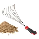 Manueller Rechen, Handrechen aus Stahl mit Griff für die Bodenbearbeitung | Manuelles Werkzeug aus Metall für die Garten- und Bodenbearbeitung