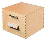 HAN 505 Karteikasten Naturholz max. Anzahl der Karten: 900, Metallstuetze, DIN A5 - für 900 Karteikarten