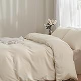 TOCOMOA Bettwäsche 135x200 2teilig Beige, Bettwäsche-Sets Weich und Bügelfrei Mikrofaser, Oeko-TEX Zertifiziert, 1 Bettbezug und 1 Kissenbezug 80x80 cm mit Reißverschluss