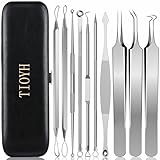 Professionelle Pimple Popper Tool Kit, 10 PCS Mitesser Entferner Pinzette, Extraktor Akne Entfernung Kit für einfache Entfernung für Pickel, Komedonen Extraktor Tools für die Entfernung von Zit