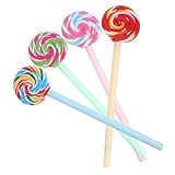 HOMSFOU 4 Stück Lollipop-Gelstift Für Lutscher-Tintenstifte Süßigkeiten bunt Multipack Schreibwaren Beachten Sie Stifte Gel geformte Rollerstifte Gelroller mittlerer Punkt Plastik