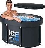 Eisbadwanne für Erwachsene, Eiswanne mit Deckel für Sportler, Badewanne für kalte Therapie Erholung, 105cm Lang