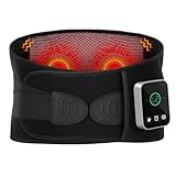 Vibrationsmassage Wärmegürtel für Rücken, Heizkissen Kabellos Heizgürtel Massagegerät Elektrische Wärmekissen mit 3 Wärmestufen, 3 Massagemoden, 3 Timer, Verlängerungsgurt, Geschenke für Frauen Männer