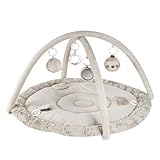Fehn 3-D-Activity-Decke Faultier – Spielbogen mit 5 abnehmbaren Spielzeugen für Babys – Spiel & Spaß im Liegen, Sitzen & beim Krabbeln, für Babys und Kleinkinder ab 0+ Monaten