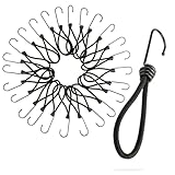 Brevanza 25 Stück Expander mit Haken, Spanngummi mit Haken, Gummispanner, Gummi Expander Set, Spanner mit Haken, Expanderhaken, Expanderschlingen, Planenspanner für Outdoor oder Ladungssicherung