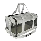 Kerbl Pet Pet Tragetasche Casual, Transporttasche für Hunde/Katzen bis 12 kg, Mit Tragegriff und Schultergurt, 52x31x31 cm, Grau/Schwarz