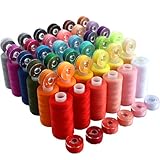 72-teiliges Nähgarn-Sortiment, 36-farbiges Garn für Nähmaschine mit 36 Spulen in gleicher Farbe, Polyestergarn, 400 m/Spule