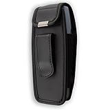 caseroxx Hülle Ledertasche mit Gürtelclip für Nokia 3510 3510i aus Echtleder, Tasche mit Gürtelclip und Sichtfenster in schwarz
