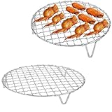 tintoke Grillrost Rund, 1.8mm Dicker Edelstahl rund grillrost,Edelstahl grillrost rund,201 Edelstahl Rundes Grillnetz rund grillrost,Outdoor Garden Camping Picnic Grill,Rundes Grillnetz （20 * 2cm）