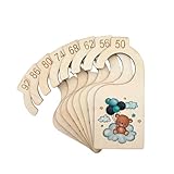 Minime Größentrenner aus Holz für Baby mit süßem Teddy Design in Blau und Rosa, Größenreiter, Grössentrenner für Baby Schrank, Schrankteiler für Neugeborene, in den Konfektionsgrößen 50-92. (Blau)