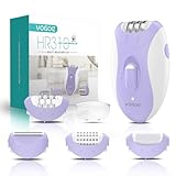 VOGOE Epilierer Damen für Haarentfernung, Epeliergerät Körper 4 in 1 Elektrischer Kabelloser, 21 Pinzetten für Gesicht Beine Arme Bikini, HR310 Lila