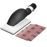 Shineboc Handschleifer Mit Absaugung 125 * 70mm, Kleinere Handschleifer für mehr Szenarien, Inkl 5 St. Netz-Schleifstreifen Klett Korn P80 P120 P180 P240 P400, Staubfreies Schleifen