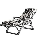 Camouflage Relaxliege Sonnenliege Sessel für Senioren mit Kissen Extra Breit Gartenliege für Wohnzimmer Balkon Lounge Trägt bis 150 kg
