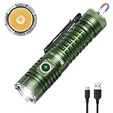 Wurkkos TS22 LED Taschenlampe Extrem Hell, 4800 Lumen Taschenlampe Aufladbar XHP70.3, IPX68 Wasserdichte Taktische Taschenlampen with 6 Modi für Camping, Outdoor, Notfälle, CRI90 [Energieklasse A+++]