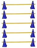 Steckhürdenset - 5 er Set für Koordinationstraining Agility Hundesport Pferdesport Zubehör Lochkegel Fussball Pylone Stangen Lochkegel für Trainingsübungen Trainingszubehör