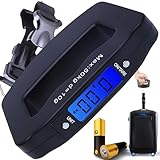 Retoo Digitale Kofferwaage Gepäckwaage Fischwaage LCD-Anzeig Hintergrundbeleuchtung Tragbare Hängewaage für Koffer Taschen bis 50KG Tara-Funktion Praktisch für Reisen Batterien Edelstahl Schwarz