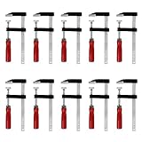 Schraubzwingen Set mit 10-Komponentengriff 50x150 / 50x200, Spann-Weite 150 mm, Spanntiefe 50 mm, Spannbacken aus Temperguss-Stahl, Schraubzwenge mit Hohlprofilschiene (50x150)