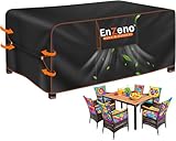 Enzeno Gartenmöbel Abdeckung Wasserdicht, Abdeckplane Gartenmöbel Winterfest, 420D Oxford Gewebe Abdeckhaube Gartentisch Rechteckig, Schutzhülle Tisch für Gartentisch Sitzgruppe 180x120x74cm