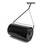 Wiltec Rasenwalze für Handbetrieb und Rasentraktor, Gartenwalze befüllbar bis 60 l, Walze für Rasen mit 60 cm Rollbreite und 35 cm Durchmesser