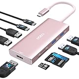 USB C Hub für MacBook, Mac Adapter Multiport 9 in 1 mit 4K 60Hz HDMI, 100W PD, SD TF Kartensteckplatz, 4USB und USB C Datenport, Type C Dongle für iPad, MacBook Pro Air, Surface, HP