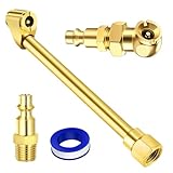 Hochfestes Druckluft-Bohrfutter-Set – 2-Wege-Reifenfüllverbinder, wasserdichtes geschlossenes Kugelfuttersystem | Motorradzubehör für Fahrrad, aus Kupfer, anpassbar