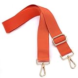 S&loyoe Ersatzriemen für Umhängetaschen, silberfarbene Schnalle, verstellbar, breit, Gitarrengurte für Handtaschen, 3,8 cm (1,5 Zoll), reines Orange / Silber