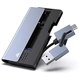BENFEI M.2 NVME SATA SSD Gehäuse, 10 Gbit/s USB Typ-C/Typ-A zu NVME PCI-E SATA M-Key/(B+M) Key Solid State Laufwerksgehäuse, unterstützt UASP Trim für NVME/SATA SSDs 2242/2260 /2280, 000345grey