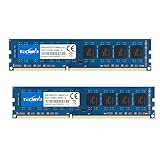 TECMIYO DDR3 16GB (2X8GB) RAM PC3-10600U DDR3 1333MHz Udimm PC3-10600 DDR3-1333 2RX8 Dual Rank 240 Pin 1,35/1,5V CL9 Nicht-ECM ungepuffertes Desktop-RAM-Speichermodul