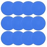 PATIKIL Poly-Punktmarker, 10,2 cm, rutschfeste Gummi-Bodenpunkte mit Aufbewahrungstasche, flache Agility-Kegel für Sport, Training, Basketball, Fußball, Blau, 12 Stück