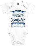 Shirtoo Supersüßer Baby Body Strampler Finger Weg! Ich Habe eine verrückte Schwester für Jungen und Mädchen als Geschenk zur Geburt/Erstausstattung