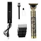 TOGEVAL Professionelles Elektrisches Haarschneide Satz Gold mit Kabellosem Trimmer 4 Aufsteckkämmen Öl und Bürste Schnurloser Haarschneider für Präzise Herrenfrisuren und Bartpflege