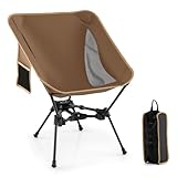 COSTWAY Campingstuhl faltbar, ultraleichter Klappstuhl mit Seitentasche, klappbarer Angelstuhl, 150 kg Tragfähigkeit, Faltstuhl für Camping, Angeln, Wandern