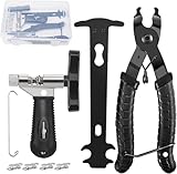 HUDDU Kettennieter Fahrrad, Kettenzange, Kettenschloss Zange und 4 Paar Fahrradketten Nieten Fahrradkette Reparatur 2.0 für 6-12 Fach Fahrradkette Werkzeug für Mountainbike, Rennrad Reparatur Werkzeug
