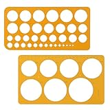 Szaboviktoria 2 Stück Orange Schablonen, Kreisschablone, Zeichen Schablonen, Loch Schablone, Technisches Zeichnen Schablone, Für Büro Und Schule