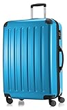 HAUPTSTADTKOFFER - Alex - Hartschalen-Koffer Koffer Trolley Rollkoffer Reisekoffer Erweiterbar, 4 Rollen, 75 cm, 119 Liter, Cyanblau